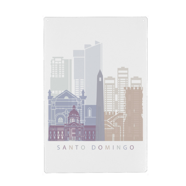 Holzbild "SANTO DOMINGO SKYLINE PASTELL-m" artboxONE - Städte,Architektur