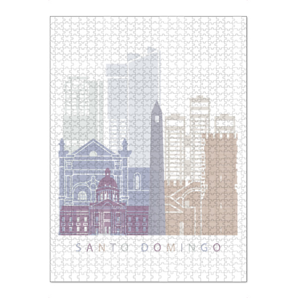 Puzzle Ravensburger "SANTO DOMINGO SKYLINE PASTELL-m" artboxONE - Städte,Architektur