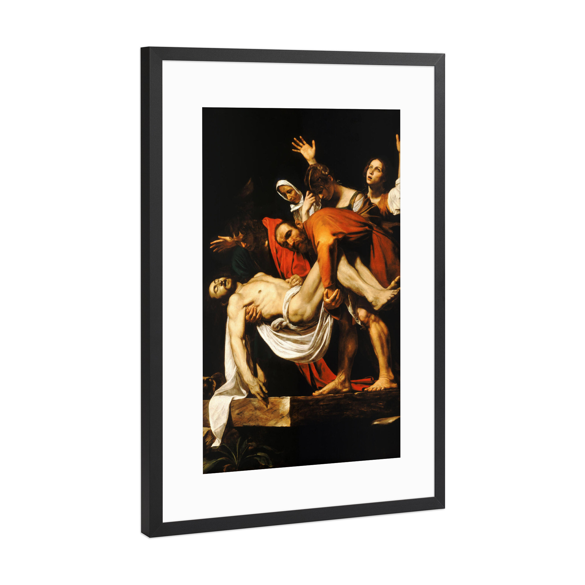 Poster mit Rahmen Schwarz (Metallic) "Die Grablegung Christi" artboxONE - Menschen,Städte / Weitere,Männer