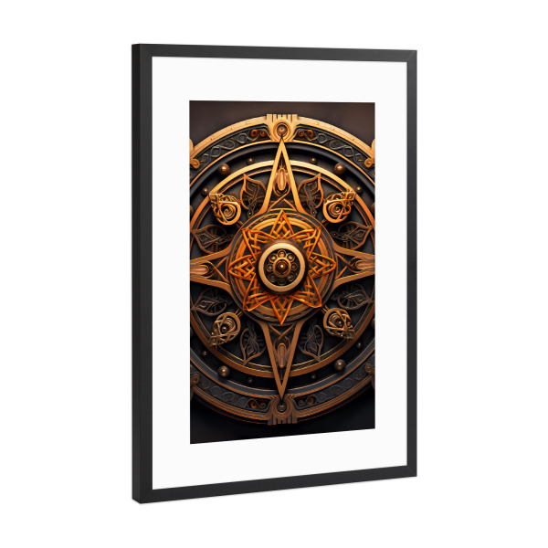 Poster mit Rahmen Schwarz (Metallic) "Mandala - Keltisch - Gunnhild" artboxONE - Natur,Abstrakt
