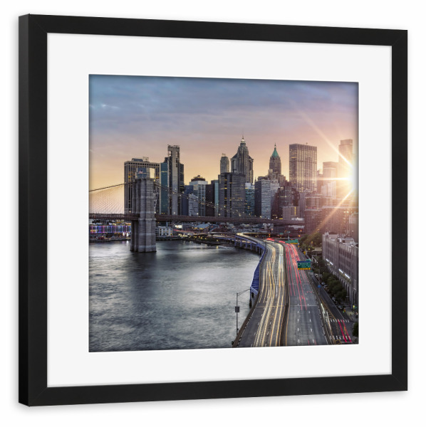 Poster mit Rahmen schwarz "New Yorker Licht" artboxONE - Städte,Städte / New York,Reise,Architektur,Reise / Länder