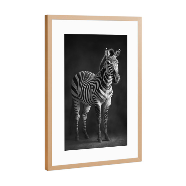 Poster mit Rahmen Kupfer "Zebra Kunstbild" artboxONE - Natur,Tiere,Reise / Länder