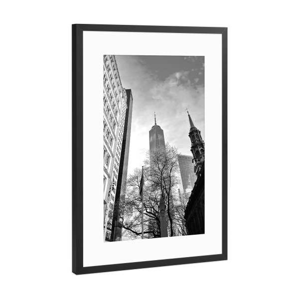 Poster mit Rahmen Schwarz (Metallic) "New York - One World Trade Center" artboxONE - Städte / New York,Architektur