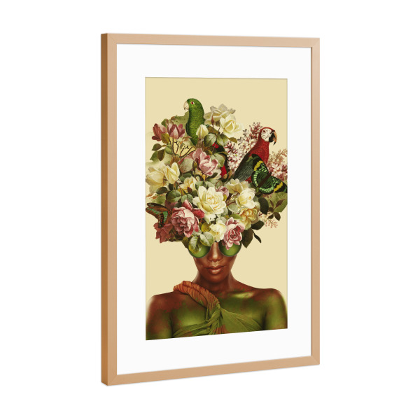 Poster mit Rahmen Kupfer "Mädchen im Frühling von TAS" artboxONE - Floral,Tiere,Abstrakt