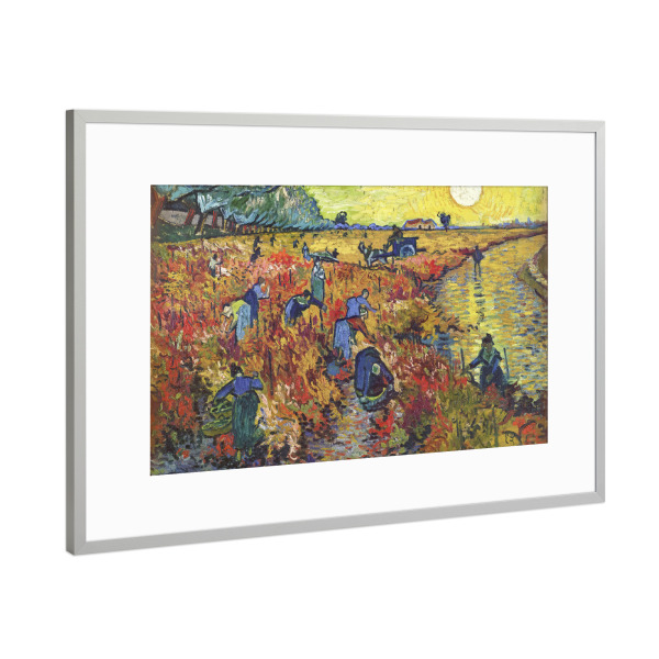 Poster mit Rahmen Silber "Der Rote Weinberg" artboxONE - Natur,Reise,Floral,Für Mama,Für Papa