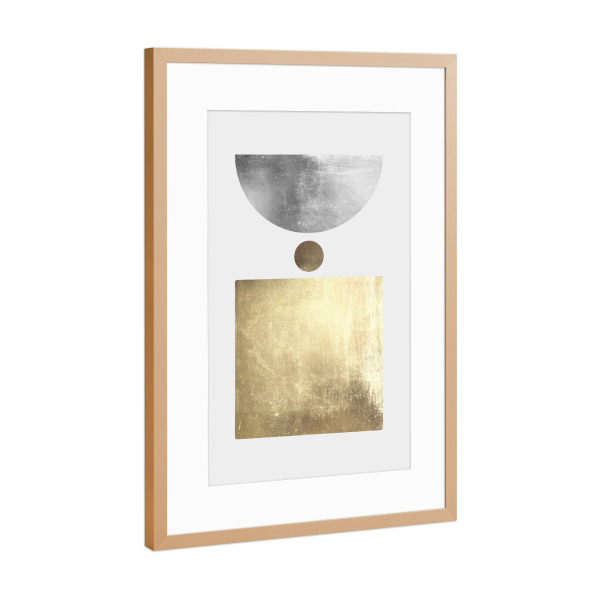 Poster mit Rahmen Kupfer "Metallic figures A" artboxONE - Abstrakt,Geometrie