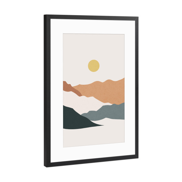 Poster mit Rahmen Schwarz (Metallic) "Watercolor landscape G" artboxONE - Natur,Abstrakt