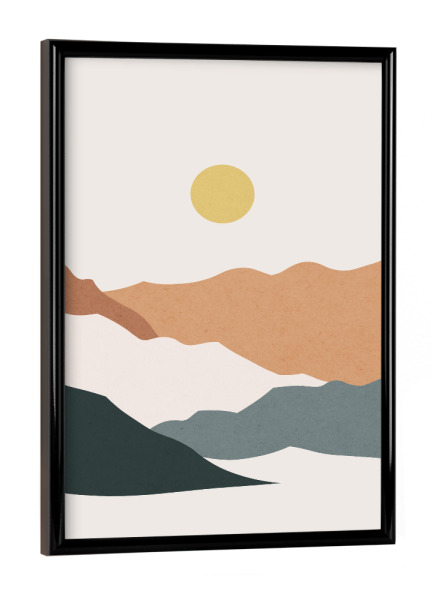 Poster mit schwarzem Rahmen "Watercolor landscape G" artboxONE - Natur,Abstrakt