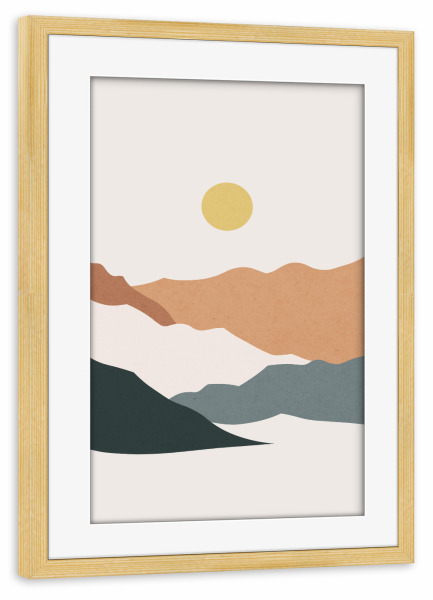 Poster mit Rahmen kiefer "Watercolor landscape G" artboxONE - Natur,Abstrakt