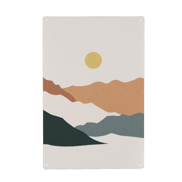 Holzbild "Watercolor landscape G" artboxONE - Natur,Abstrakt - Paisagem,Colorida,Natural,Montanhas,Floresta,Ondulado,Texturas,Aquarela,Pintura,Colagem