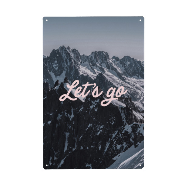 Holzbild "Lass uns hoch hinaus" artboxONE - Natur,Reise - Berge,Reisen,Urlaub,Motivierend,Inspirierend