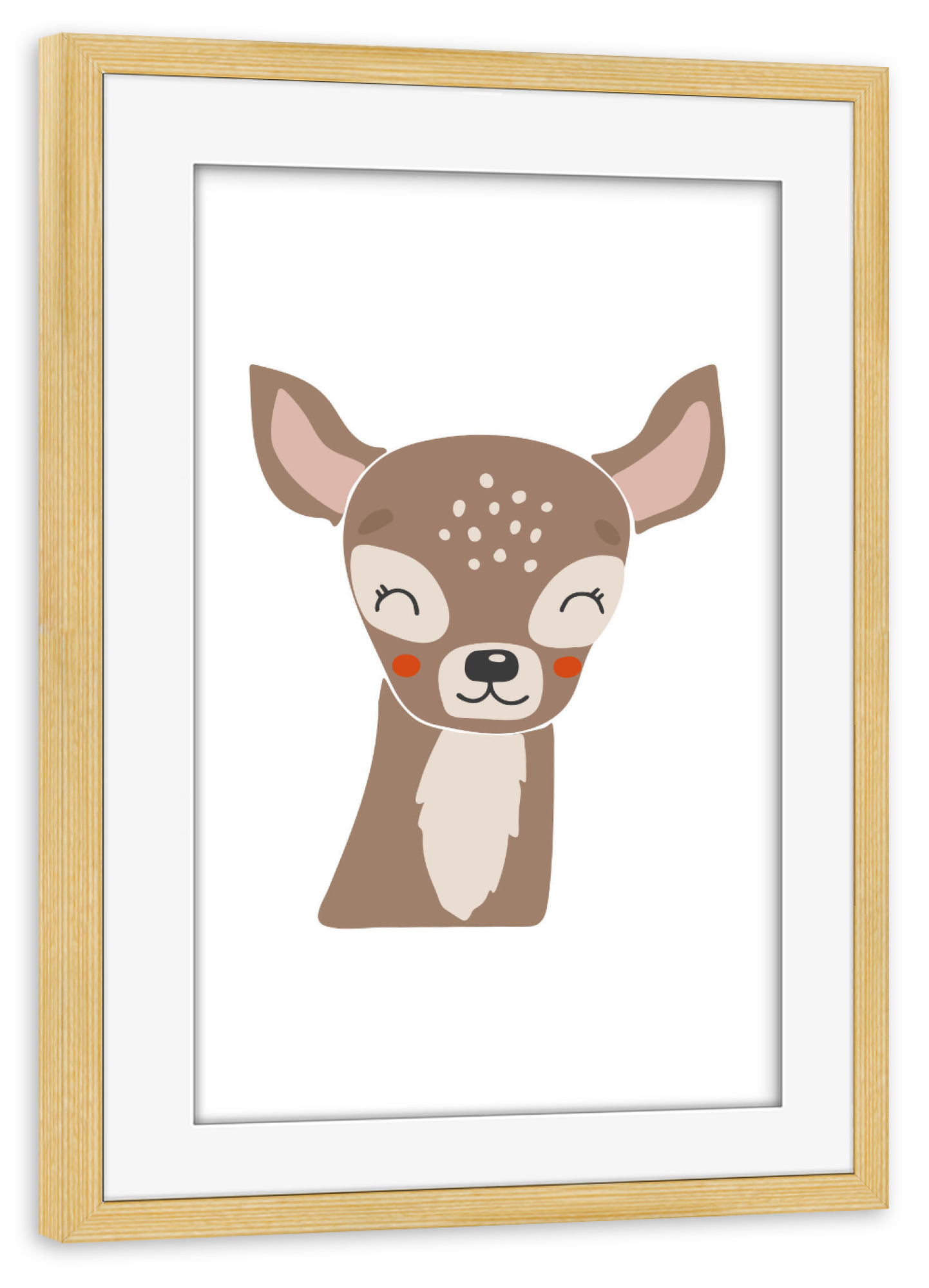 Poster mit Rahmen kiefer "Waldhirsch Tierbabykunst" artboxONE - Für Kinder,Tiere