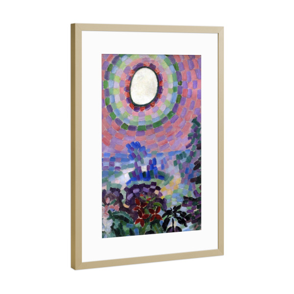 Poster mit Rahmen Gold "Landschaft mit Scheibe" artboxONE - Reise,Abstrakt,Reise / Länder,Für Mama,Für Papa