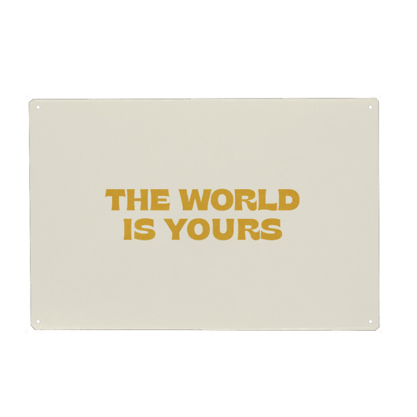 Holzbild "Die Welt gehört dir" artboxONE - Typografie