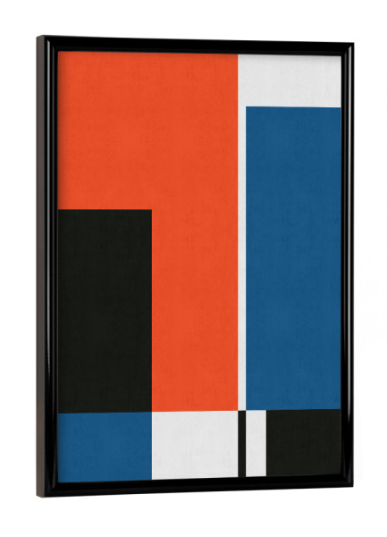 Poster mit schwarzem Rahmen "Blue and red art C" artboxONE - Abstrakt