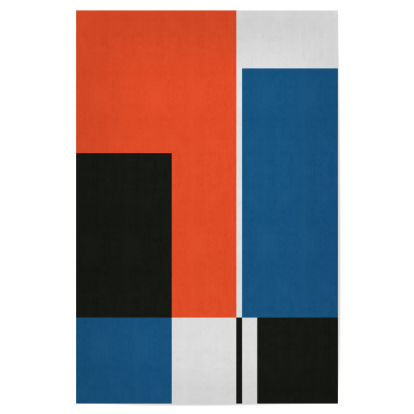 Poster "Blue and red art C" artboxONE - Abstrakt - Abstrakt,Expressionistisch,Linien,Modern,Aquarell,Acryl,Kreise,Texturen,Malerei,Collage