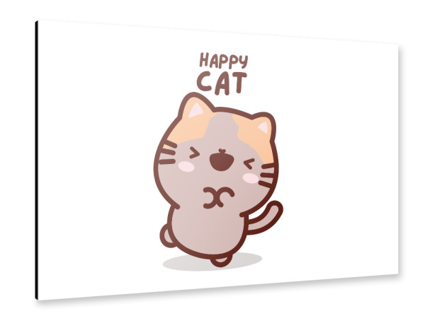 Alu-Dibond "Süße Kawaii glückliche Katze" 30x20 cm artboxONE