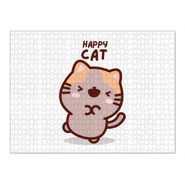 Puzzle Ravensburger "Süße Kawaii glückliche Katze" artboxONE - Tiere,Liebe,Lustig