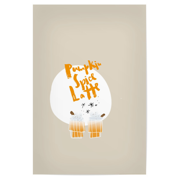 Poster 30x20 cm "Pumpkin Spice Latte Lettering" artboxONE - Typografie,Essen & Trinken - Lettering,Herbst,Pumpkin spice,Fall,Typografie
