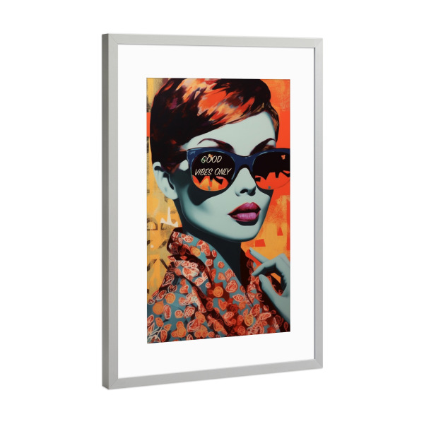 Poster mit Rahmen Silber "POPART color Girl" artboxONE - Abstrakt,Menschen,Fashion