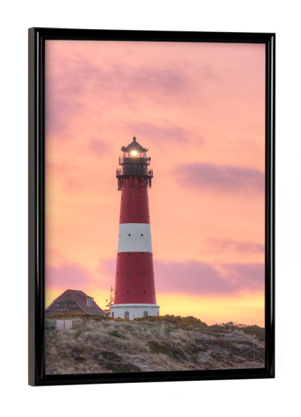Poster mit schwarzem Rahmen "Sylt Leuchtturm in Hörnum" artboxONE - Reise,Architektur,Reise / Strand und Meer