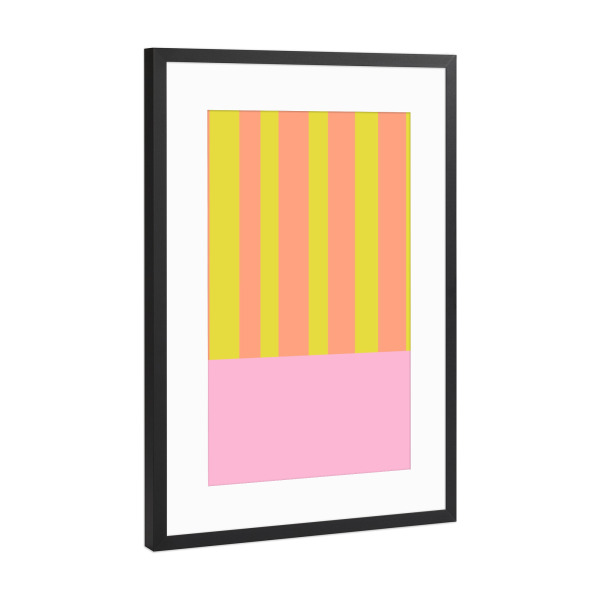 Poster mit Rahmen Schwarz (Metallic) "Summer stripes" artboxONE - Abstrakt,Geometrie