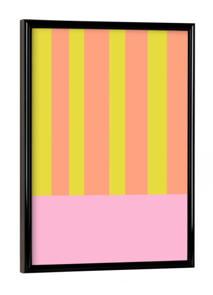Poster mit schwarzem Rahmen "Summer stripes" artboxONE - Abstrakt,Geometrie - Summer,Stripes,Sommer,Summervibes,Handyhülle,Cool,Trend,Rosa,Orange