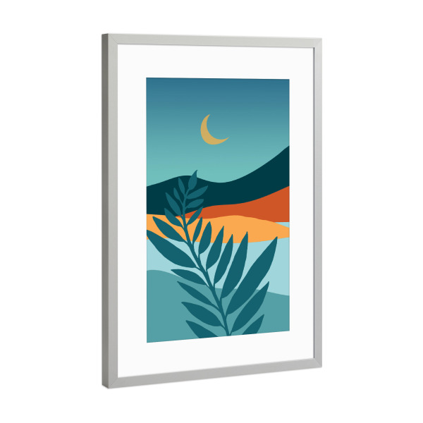 Poster mit Rahmen Silber "Mittelmeerdämmerung" artboxONE - Natur,Reise