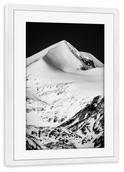 Poster mit Rahmen weiß "Verschneite Berggipfel" artboxONE - Natur,Reise,Männer