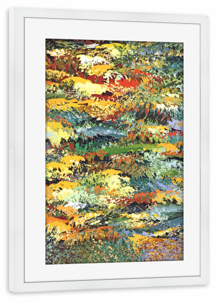 Poster mit Rahmen weiß "Herbstwald, Naturdschungel" artboxONE - Abstrakt