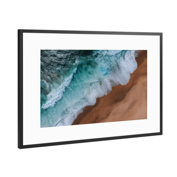 Poster mit Rahmen Schwarz (Metallic) "Waves of Nazaré" artboxONE - Natur,Reise,Reise / Strand und Meer