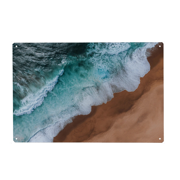 Holzbild "Waves of Nazaré" artboxONE - Natur,Reise,Reise / Strand und Meer - Beach,Strand,Waves,Wellen,Meer,Sommer,Ocean,Drone,Drohne