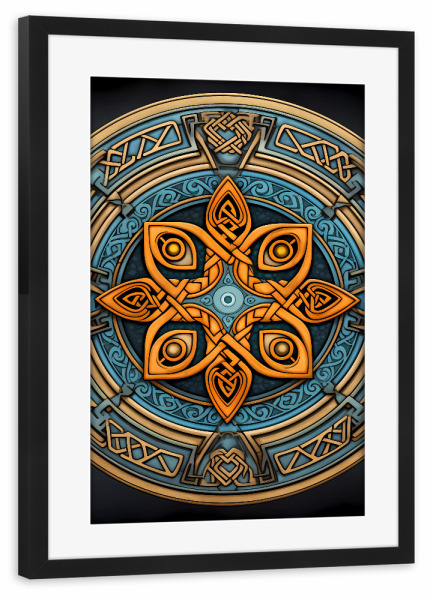 Poster mit Rahmen schwarz "Mandala - Keltisch - Leif" artboxONE - Natur,Abstrakt