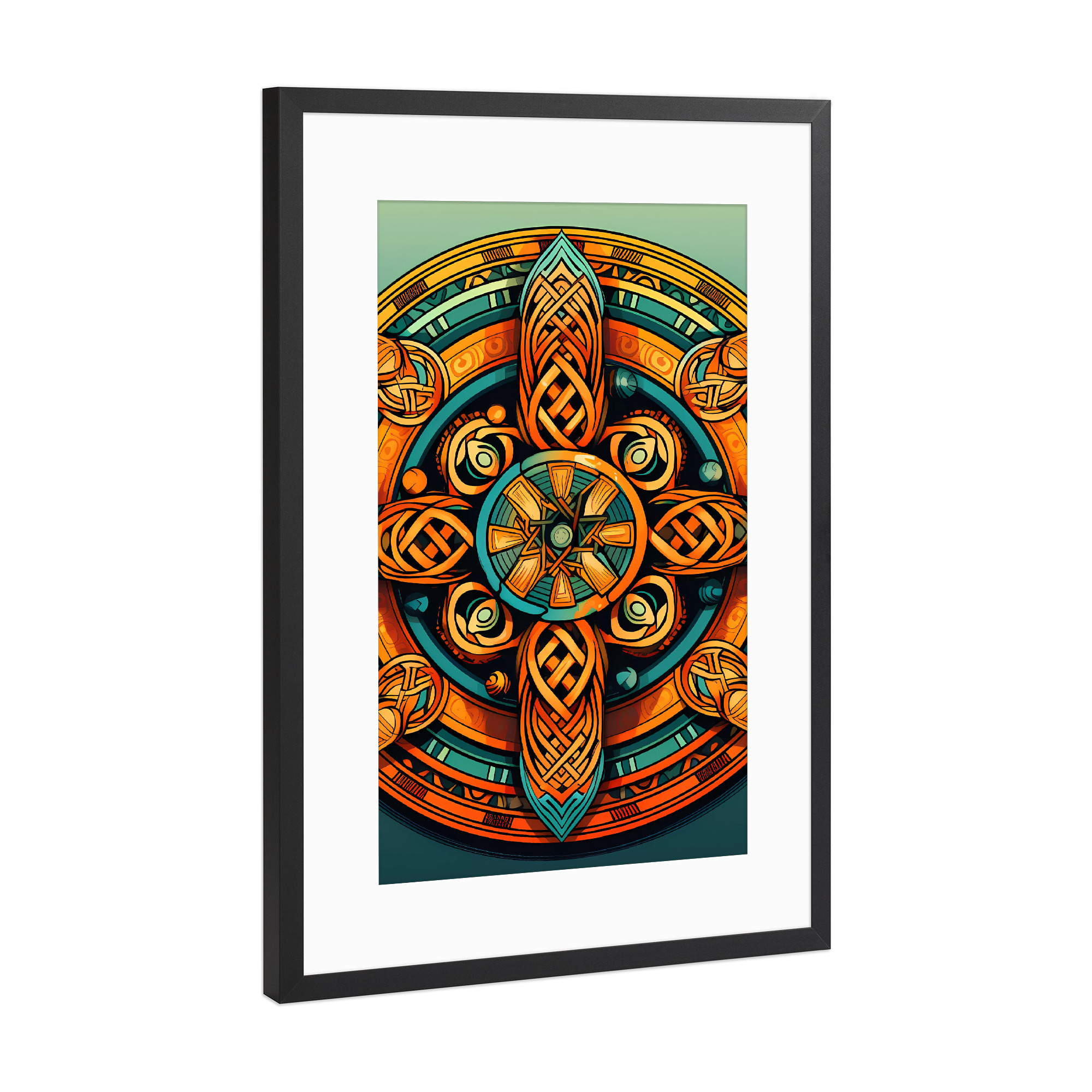 Poster mit Rahmen Schwarz (Metallic) "Mandala - Keltisch - Aoife" artboxONE - Natur,Abstrakt