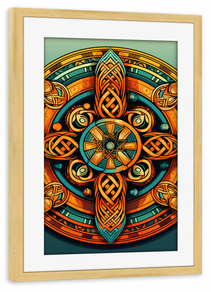 Poster mit Rahmen kiefer "Mandala - Keltisch - Aoife" artboxONE - Natur,Abstrakt