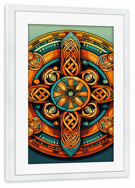 Poster mit Rahmen weiß "Mandala - Keltisch - Aoife" artboxONE - Natur,Abstrakt