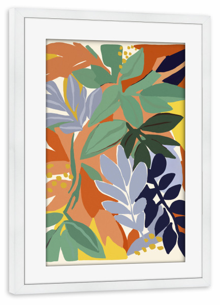 Poster mit Rahmen weiß "Botanic Impressions colorful" artboxONE - Floral,Abstrakt,Für Mama