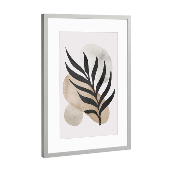 Poster mit Rahmen Silber "Watercolor floral C" artboxONE - Floral - Nature,Flowers,Floral,Illustration,Geometric,Watercolor,Painting,Tropical,Leaves