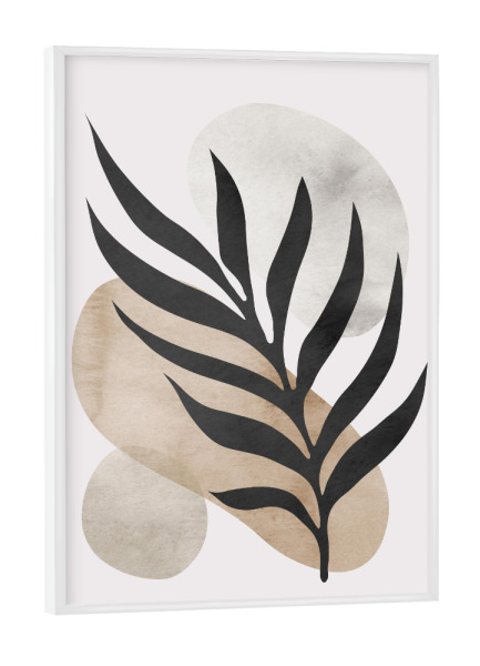 Poster mit weißem Rahmen "Watercolor floral C" artboxONE - Floral - Nature,Flowers,Floral,Illustration,Geometric,Watercolor,Painting,Tropical,Leaves