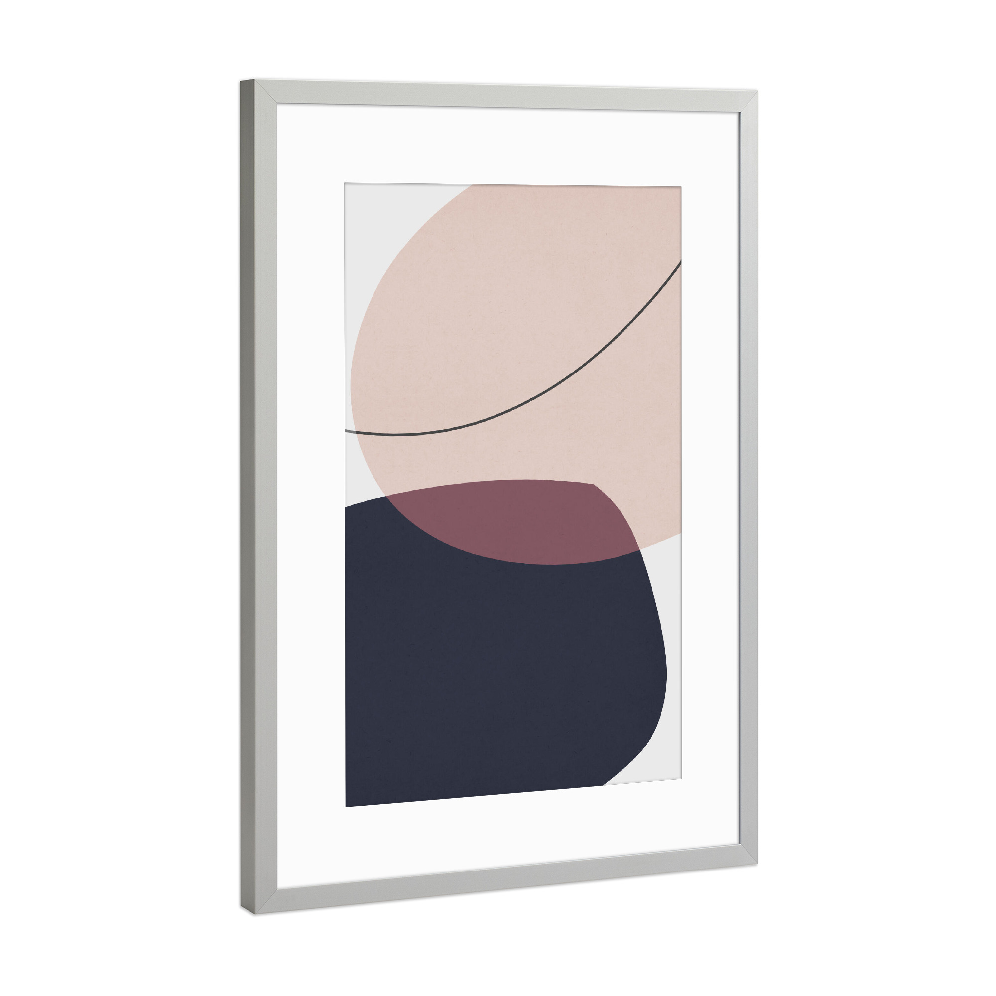 Poster mit Rahmen Silber "Boho abstract E" artboxONE - Abstrakt