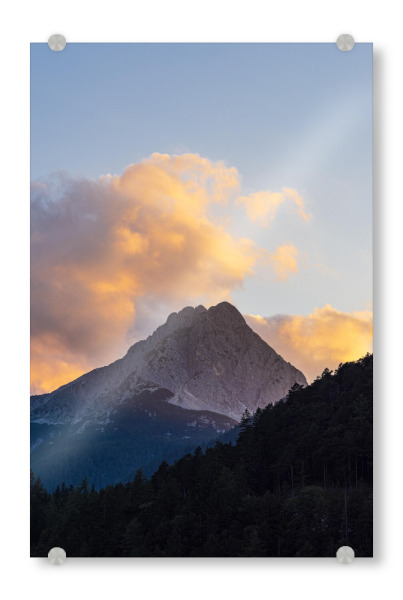 Acrylglasbild "Wettersteinspitze bei Mittenwald" artboxONE - Natur,Reise