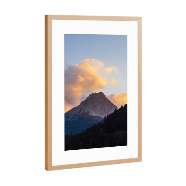 Poster mit Rahmen Kupfer "Wettersteinspitze bei Mittenwald" artboxONE - Natur,Reise