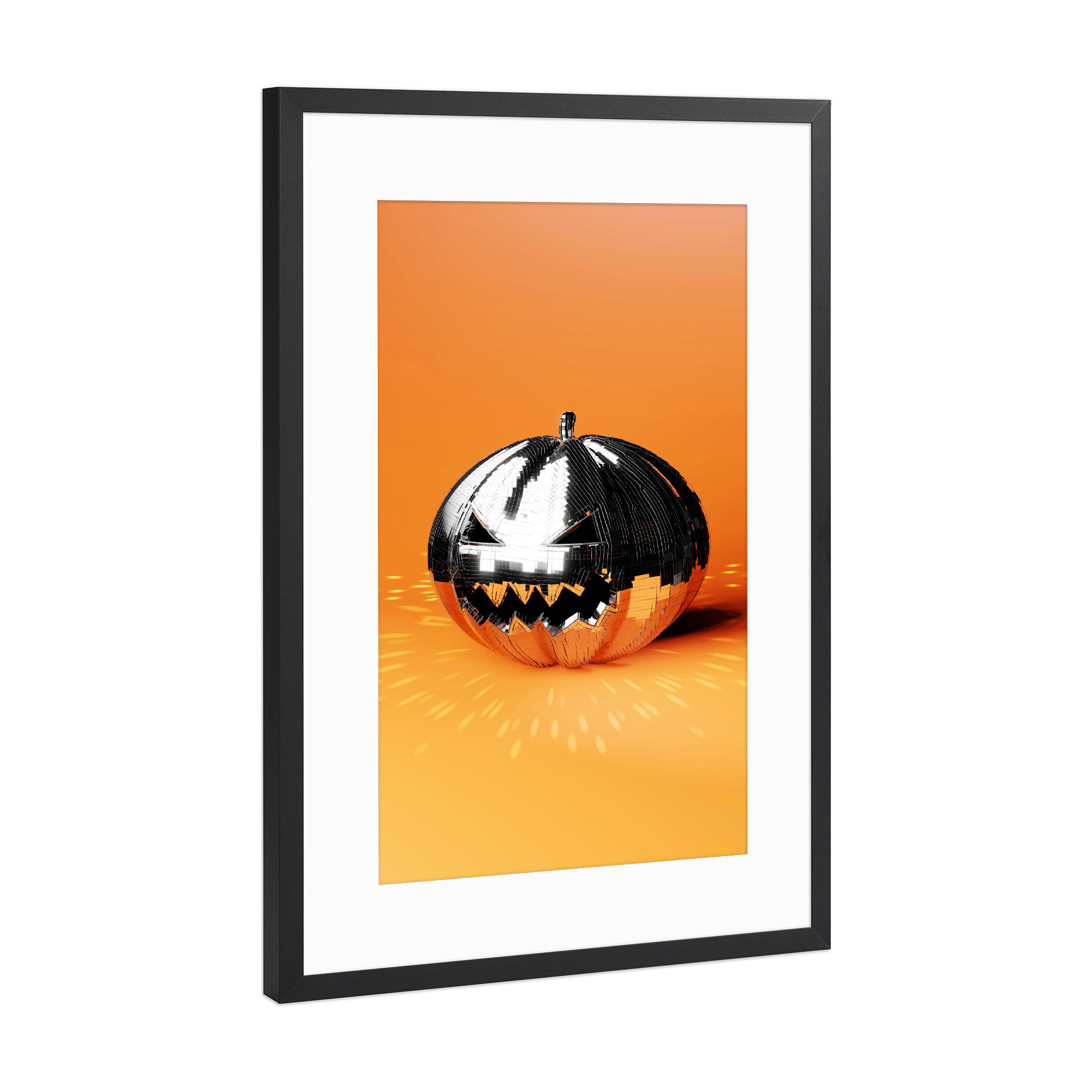 Poster mit Rahmen Schwarz (Metallic) "Disco-Halloween" artboxONE - Abstrakt,Halloween,Lustig