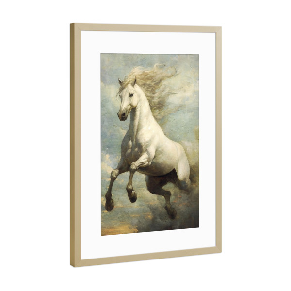 Poster mit Rahmen Gold "Power Horse" artboxONE - Tiere,Abstrakt