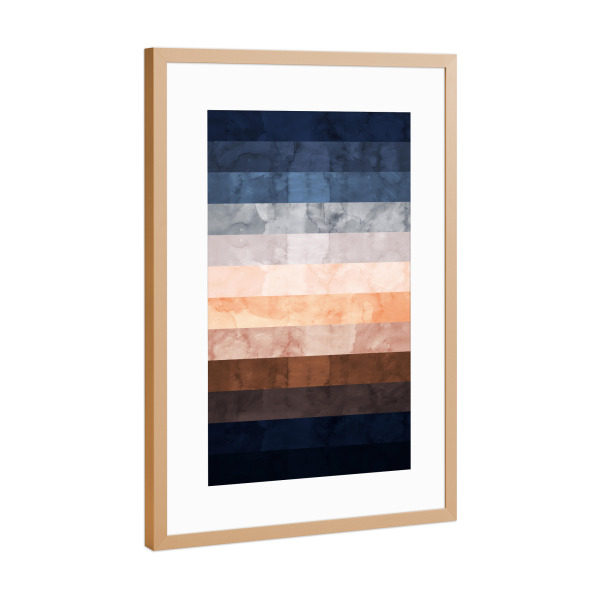 Poster mit Rahmen Kupfer "Watercolor collage C" artboxONE - Abstrakt