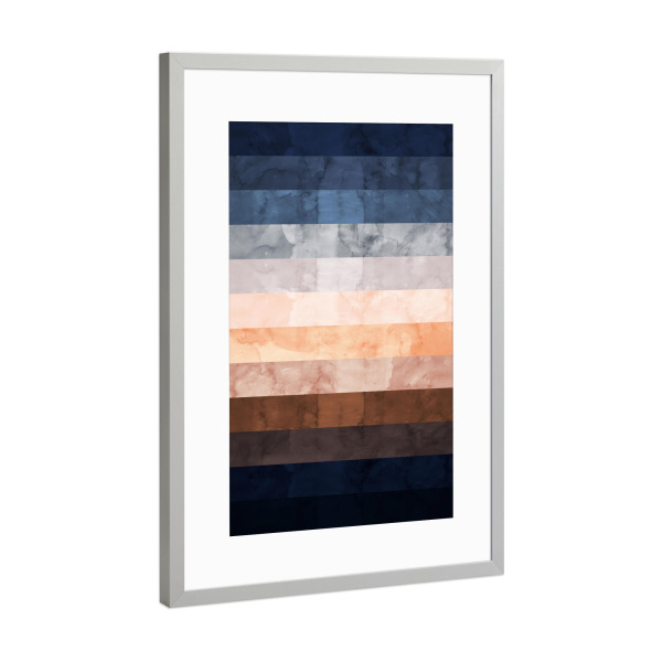 Poster mit Rahmen Silber "Watercolor collage C" artboxONE - Abstrakt
