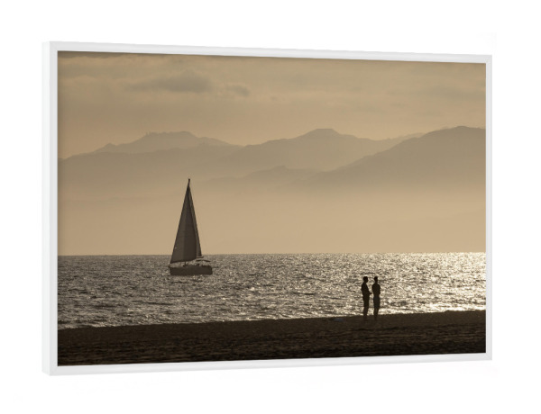 Poster mit weißem Rahmen "Abendstimmung am Venice Beach" artboxONE - Natur,Reise,Reise / Strand und Meer