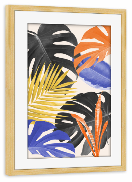 Poster mit Rahmen kiefer "Floral collage B" artboxONE - Natur,Floral