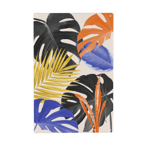 Metall Poster "Floral collage B" artboxONE - Natur,Floral - Natureza,Flores,Floral,Fotografia,Ilustração,Geométrico,Aquarela,Pintura,Tropical,Folhas