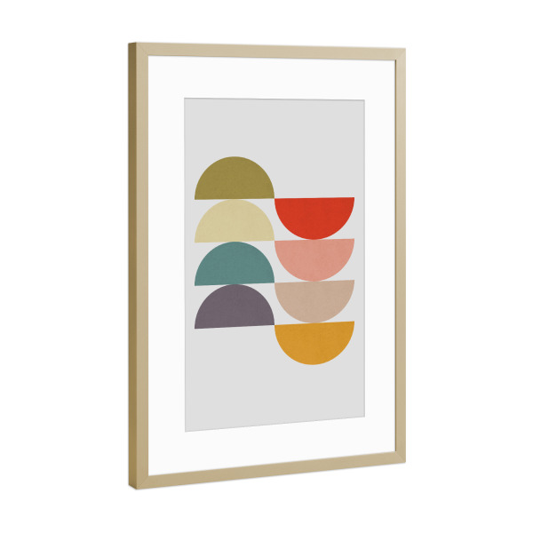 Poster mit Rahmen Gold "Harmony of circles C" artboxONE - Abstrakt,Geometrie